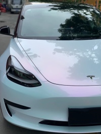 BMW Gloss PET Diamond Pink White Car Vinyl Wrap review 2