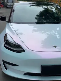BMW Gloss PET Diamond Pink White Car Vinyl Wrap review 2