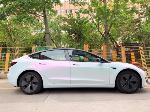 BMW Gloss PET Diamond Pink White Car Vinyl Wrap review 