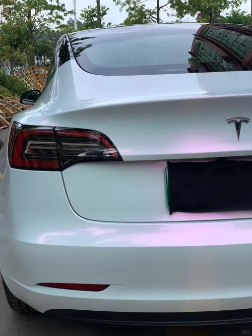 BMW Gloss PET Diamond Pink White Car Vinyl Wrap review 