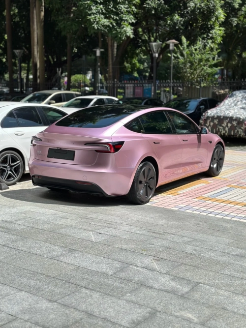 Porsche BMW Tesla  Benz Gloss PET Bentley Passion Pink Car Vinyl Wrap review 