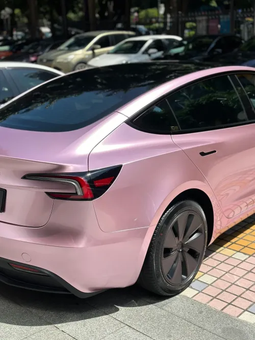 Porsche BMW Tesla  Benz Gloss PET Bentley Passion Pink Car Vinyl Wrap review 