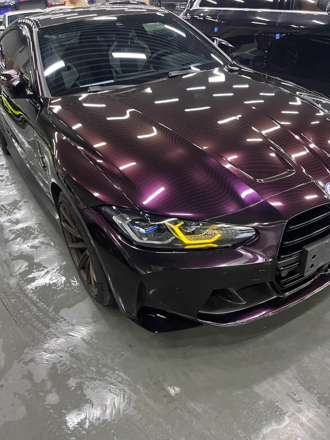 PET Gloss Metallic Gloss Gentian Purple Car Vinyl Wrap review 0