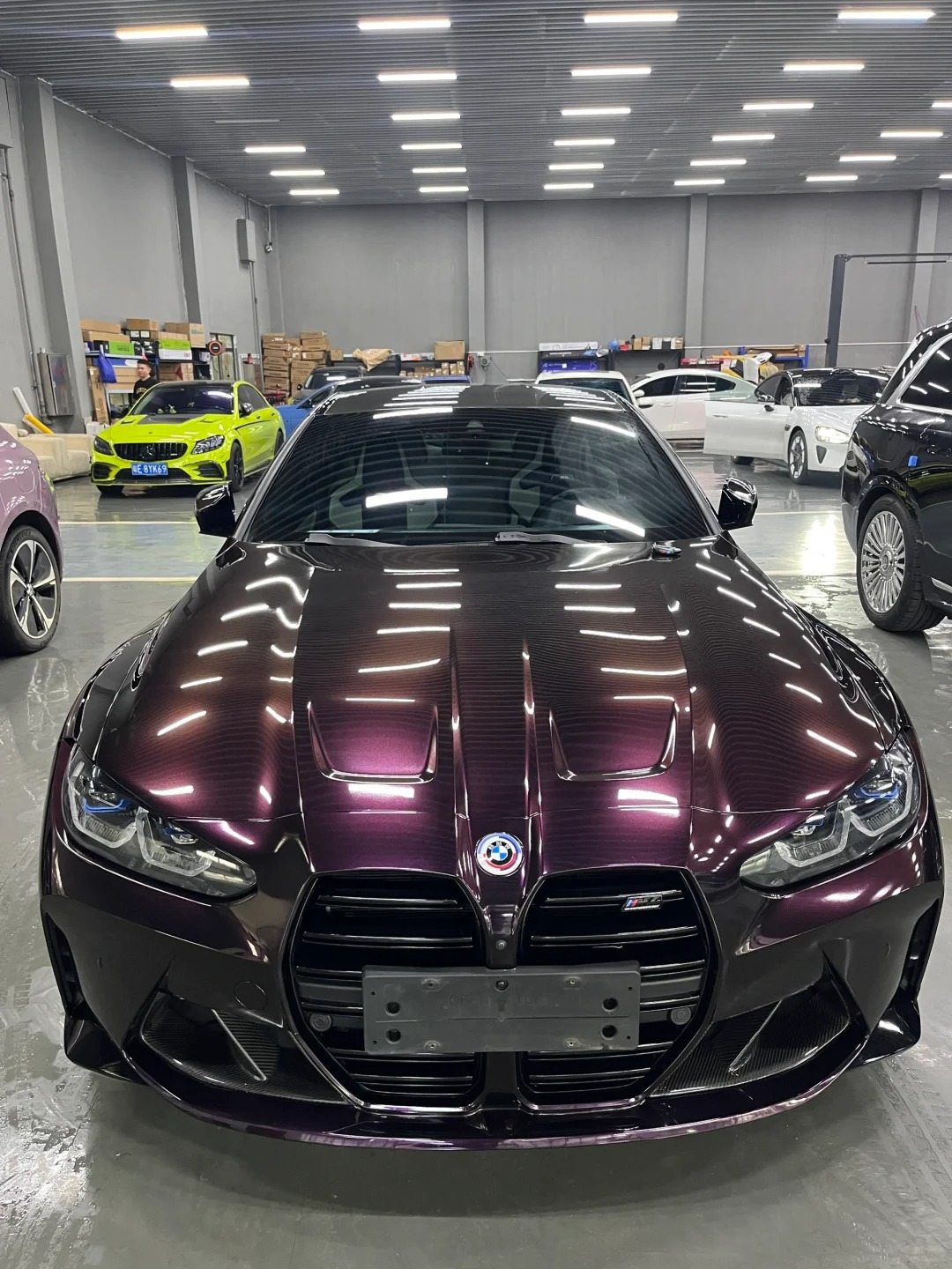 PET Gloss Metallic Gloss Gentian Purple Car Vinyl Wrap review 1