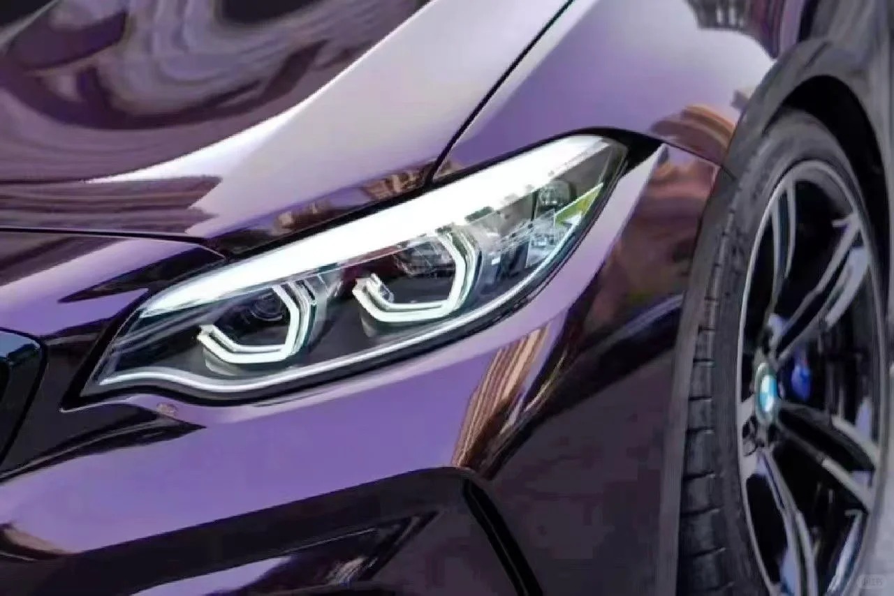 PET Gloss Metallic Gloss Gentian Purple Car Vinyl Wrap review 1