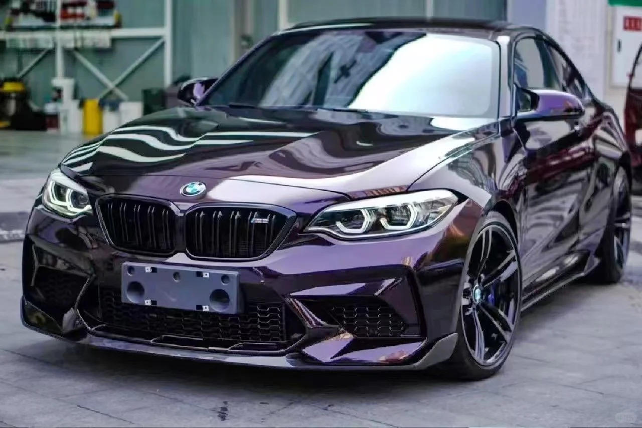 PET Gloss Metallic Gloss Gentian Purple Car Vinyl Wrap review 0
