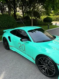 Porsche Gloss Mint Green Car Vinyl Wrap review 0