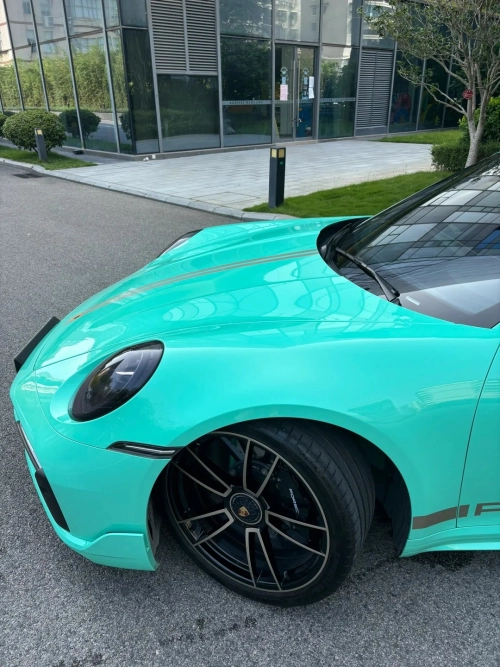Porsche Gloss Mint Green Car Vinyl Wrap review 
