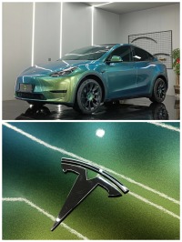 Glossy Chameleon Jungle Green Car Vinyl Wrap review 1