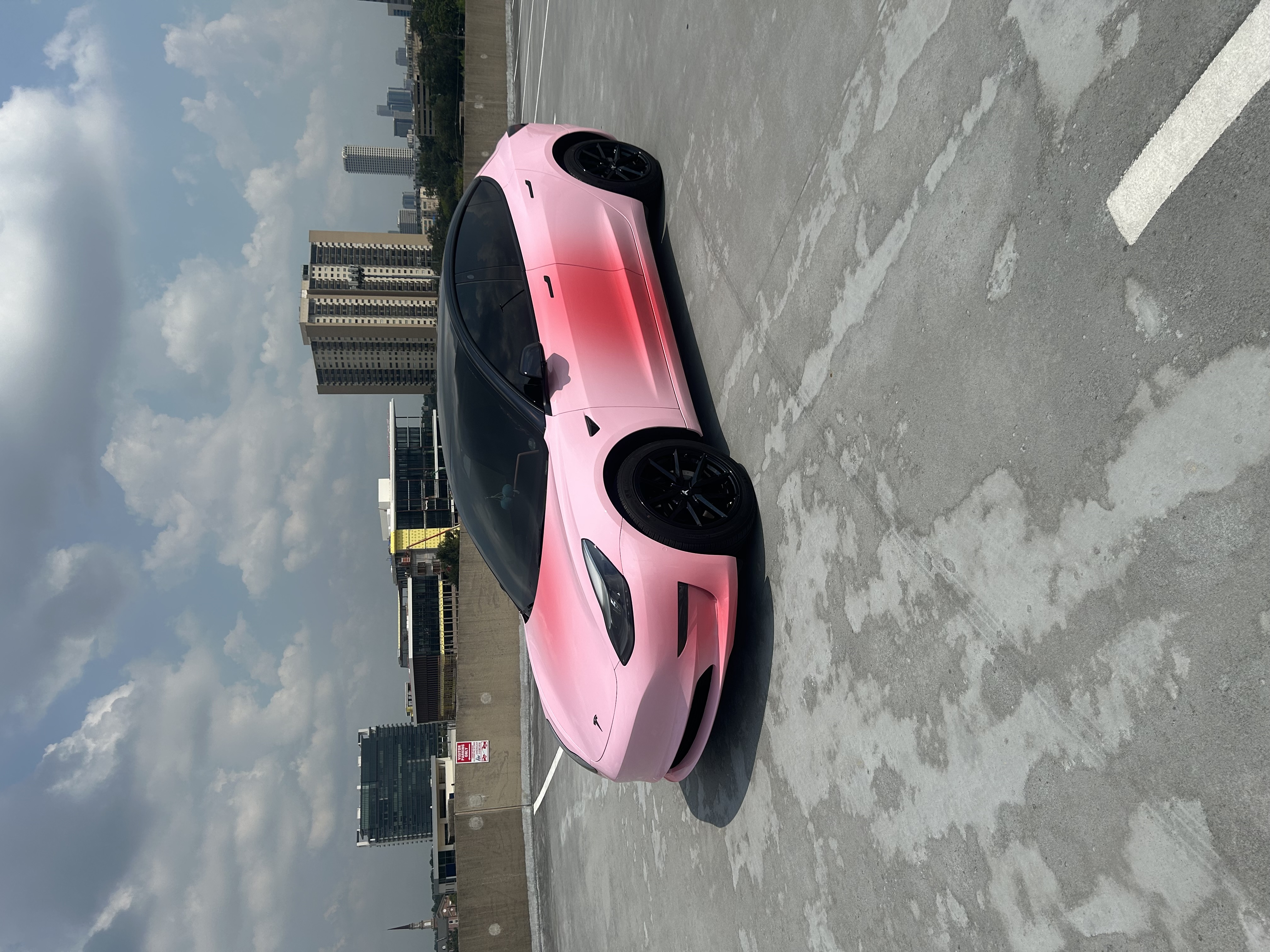 Tesla Shy Blushing Pink Custom Car Vinyl Wrap review Keke 01