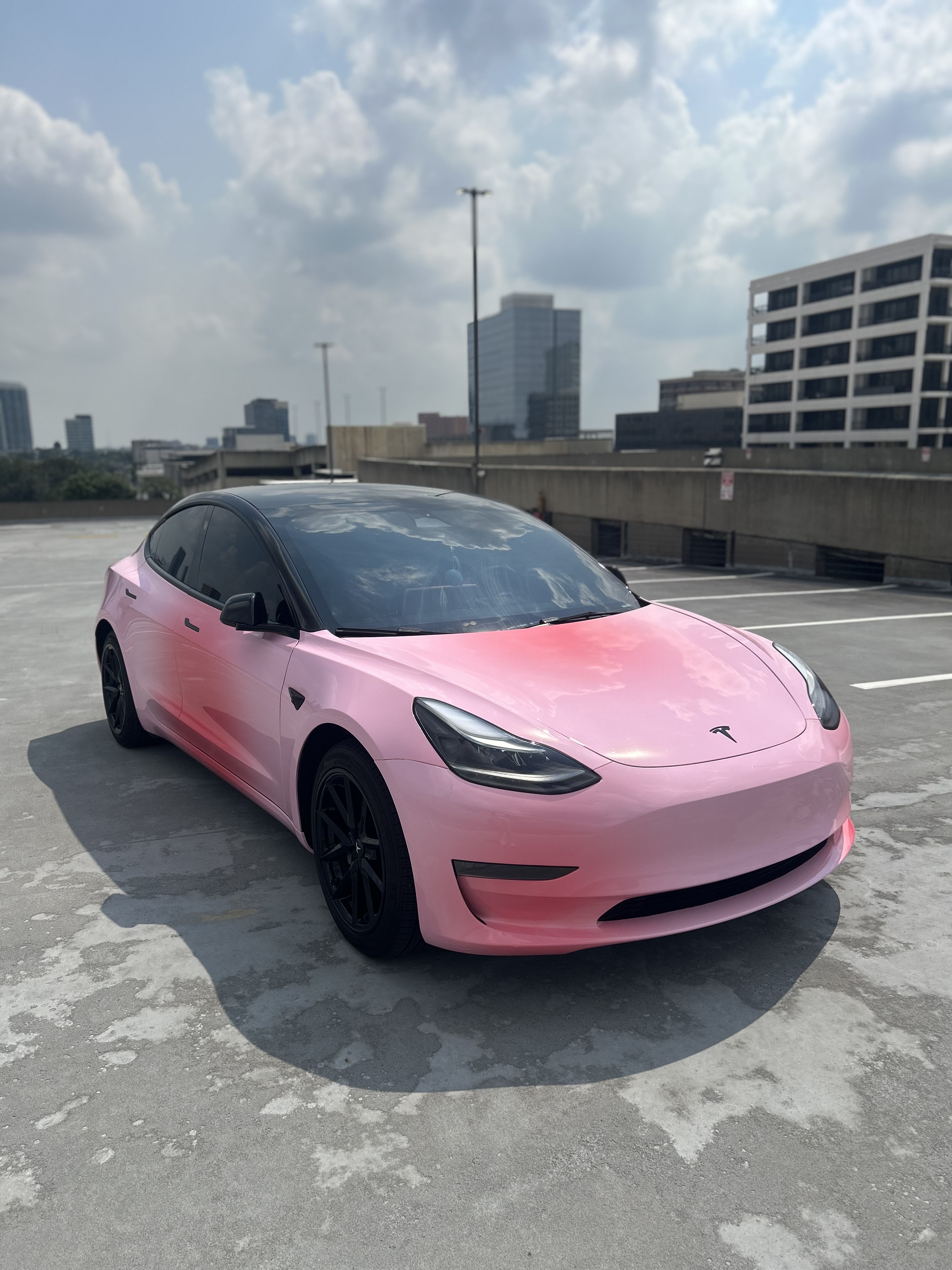 Tesla Shy Blushing Pink Custom Car Vinyl Wrap review Keke 04
