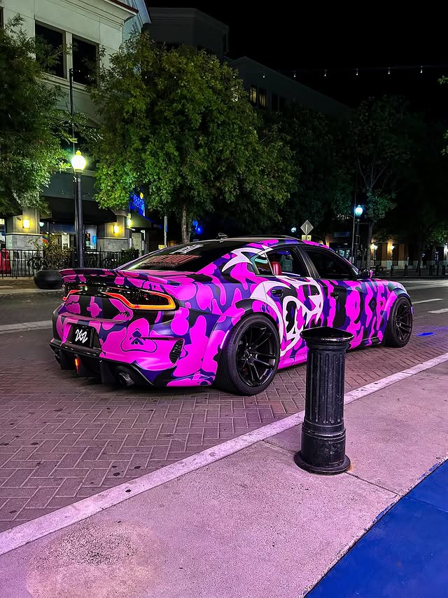 Hellcat Purple Camo Custom Car Vinyl Wrap review dfvg 01
