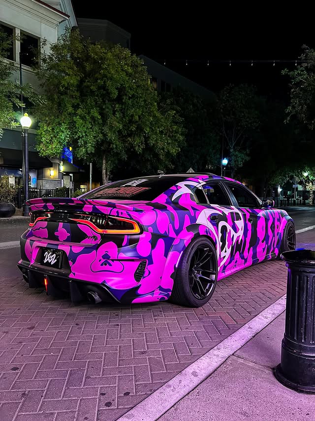 Hellcat Purple Camo Custom Car Vinyl Wrap review dfvg 02