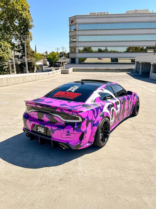 Hellcat Purple Camo Custom Car Vinyl Wrap review vsfvf 01