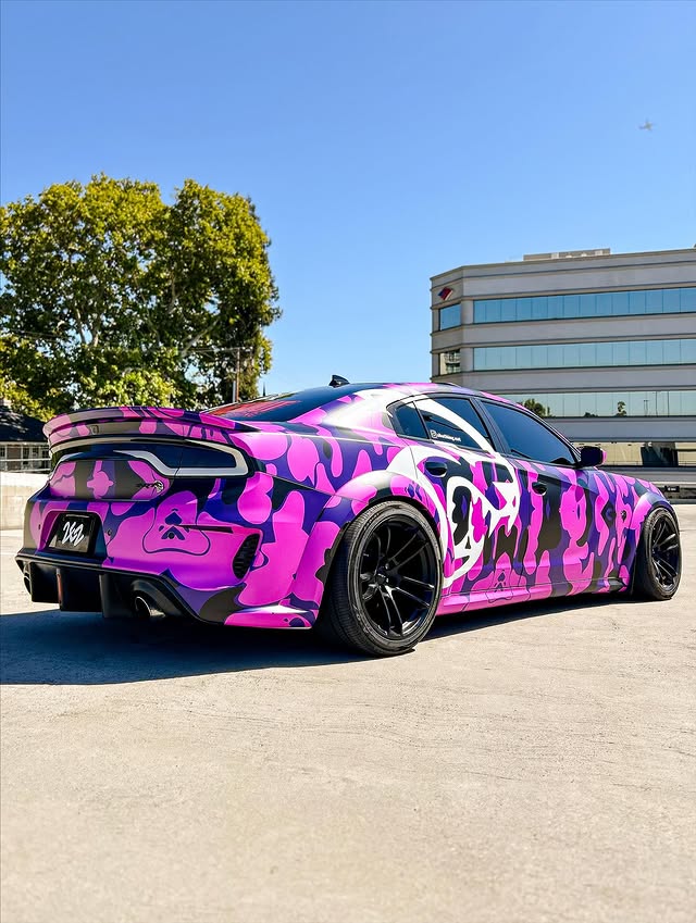 Hellcat Purple Camo Custom Car Vinyl Wrap review vsfvf 02