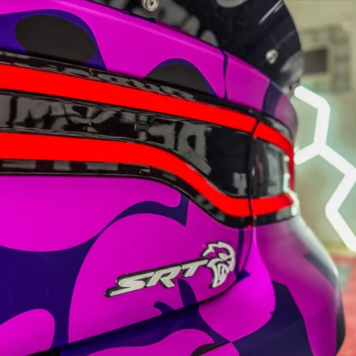 Hellcat Purple Camo Custom Car Vinyl Wrap review 
