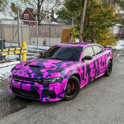 Hellcat Purple Camo Custom Car Vinyl Wrap review 