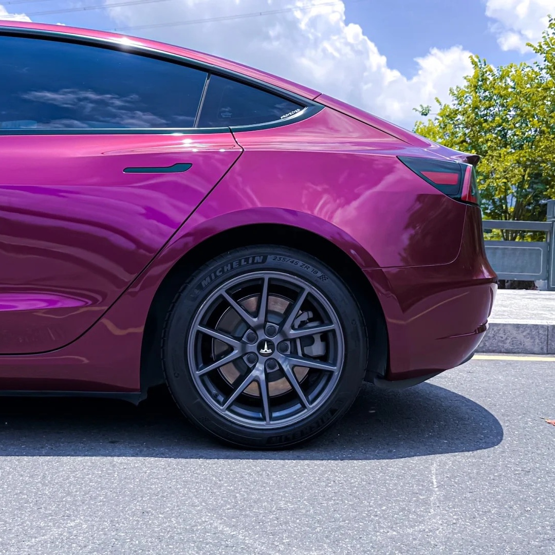 PET Glossy Metallic Rubellite Purple Vinyl Wrap review gfjyti6ry 03