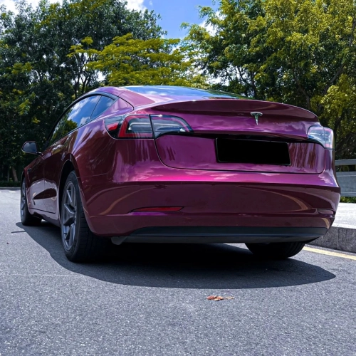PET Glossy Metallic Rubellite Purple Vinyl Wrap review 