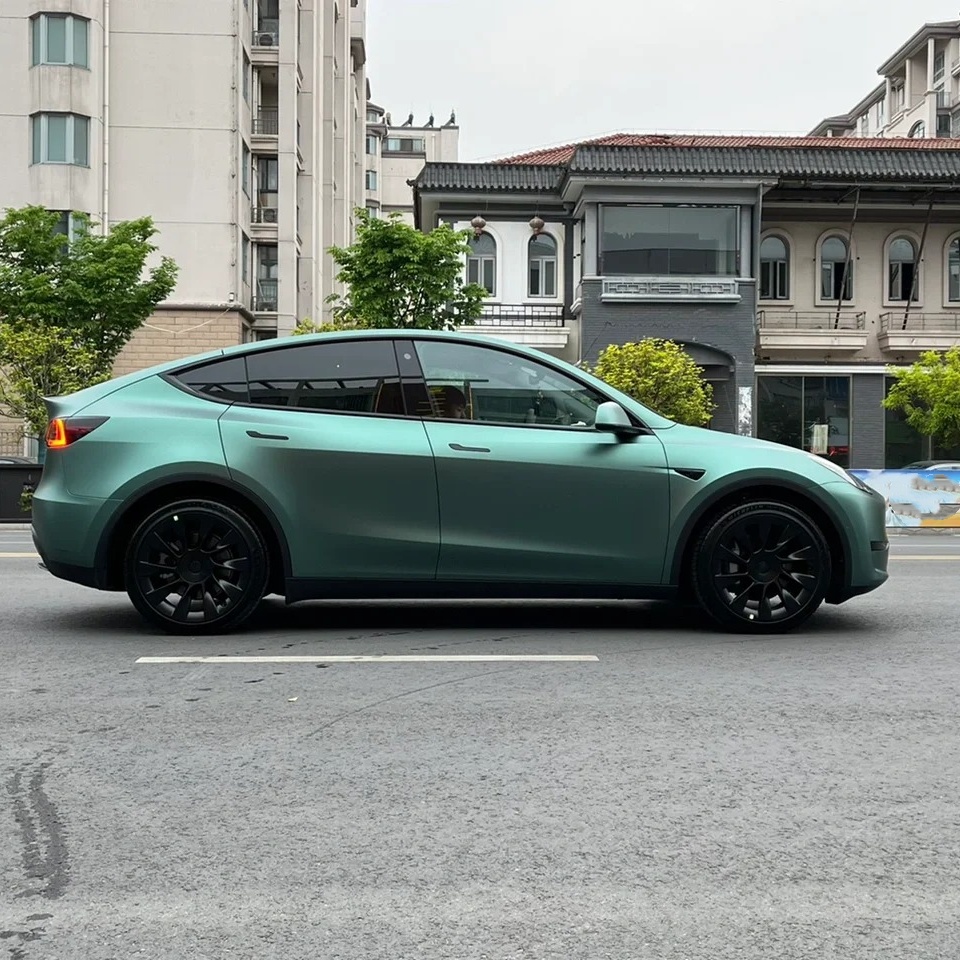 Ultra-Matte Midnight Green Car Vinyl Wrap review 1