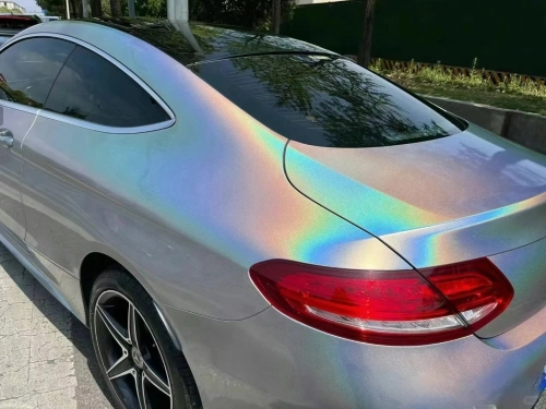 Glossy Laser Silver Car Vinyl Wrap review 