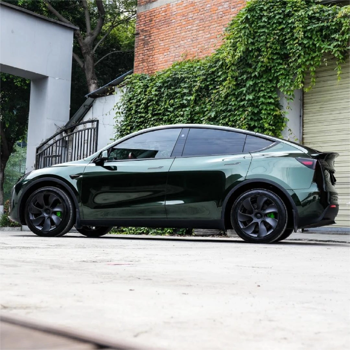 PET Gloss Metallic Midnight Green Car Vinyl Wrap review fgryt 03