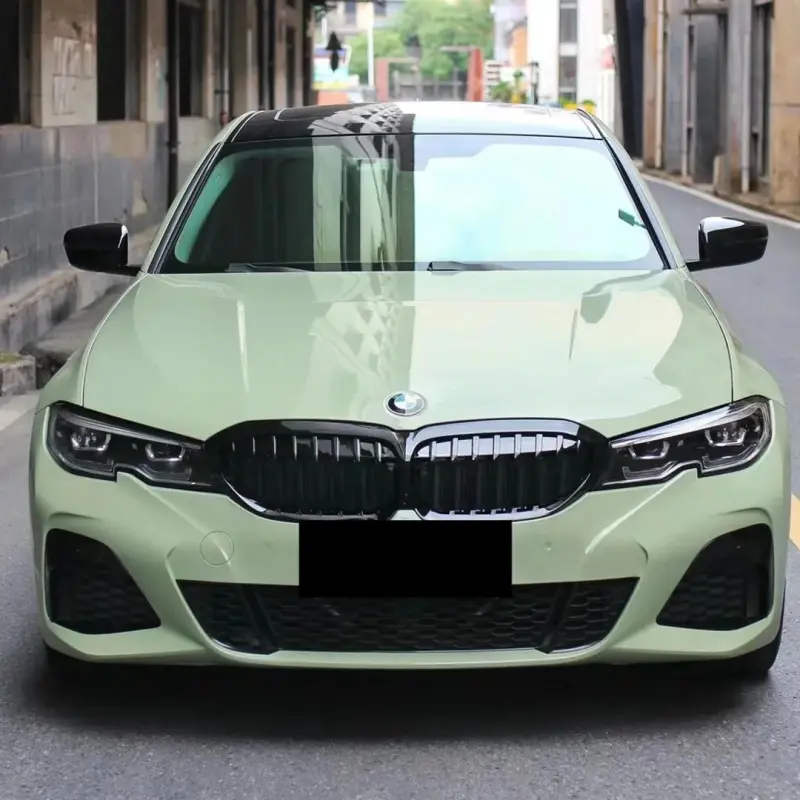 PET Gloss Light Khaki Green Car Vinyl Wrap review crazy 02