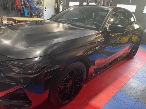 4D Super Gloss Carbon Fiber Black Car Vinyl Wrap  review 
