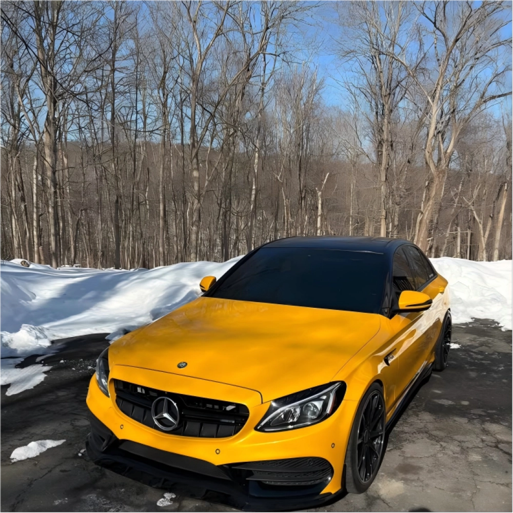 Gloss Metallic Golden Yellow Car Vinyl Wrap review fdh 01