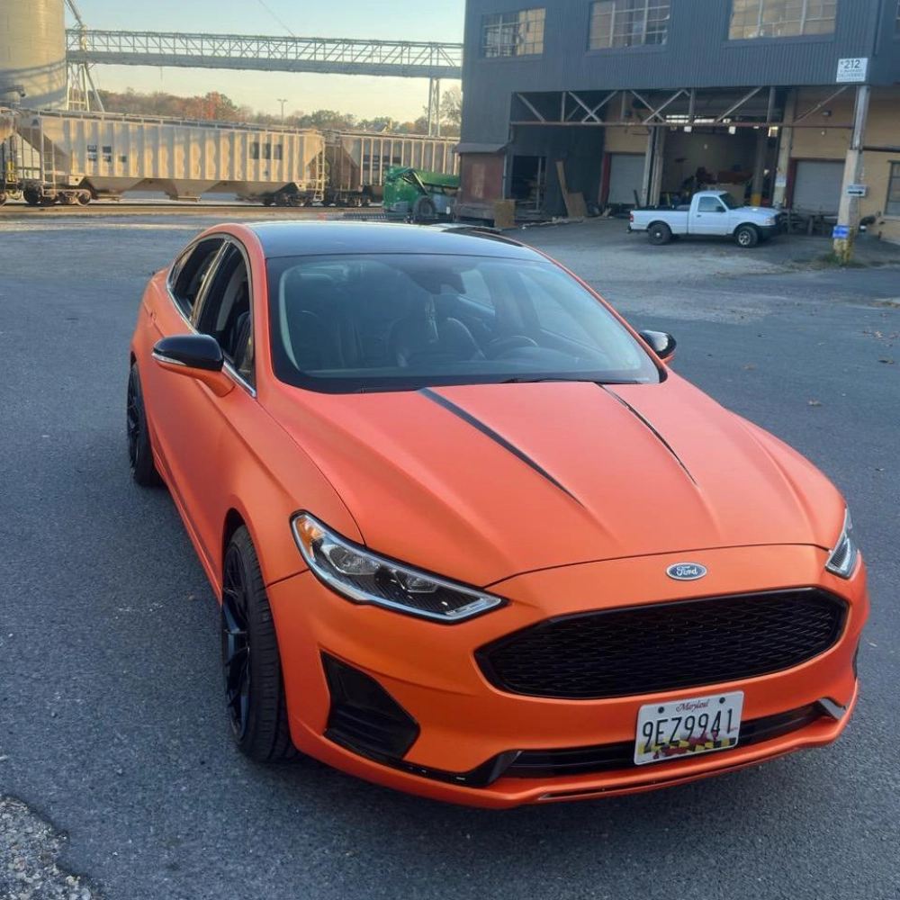 Super Matte Flame Orange Car Vinyl Wrap review fdger 00