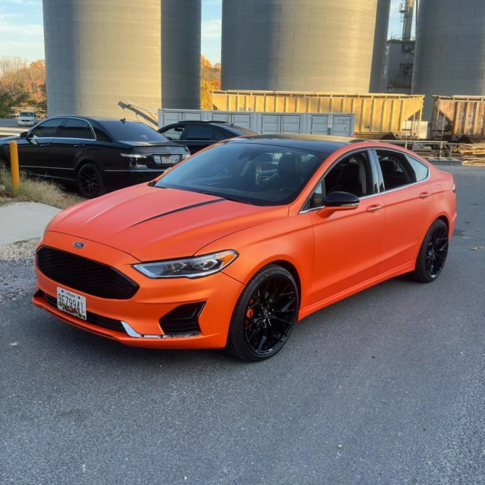 Super Matte Flame Orange Car Vinyl Wrap review fdger 01
