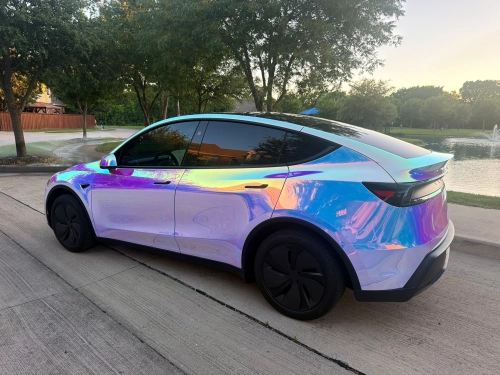 Holographic Chrome Rainbow White Car Vinyl Wrap (Non-Stretchable) review 