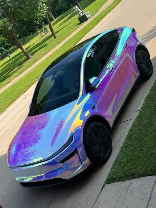 Holographic Chrome Rainbow White Car Vinyl Wrap (Non-Stretchable) review 