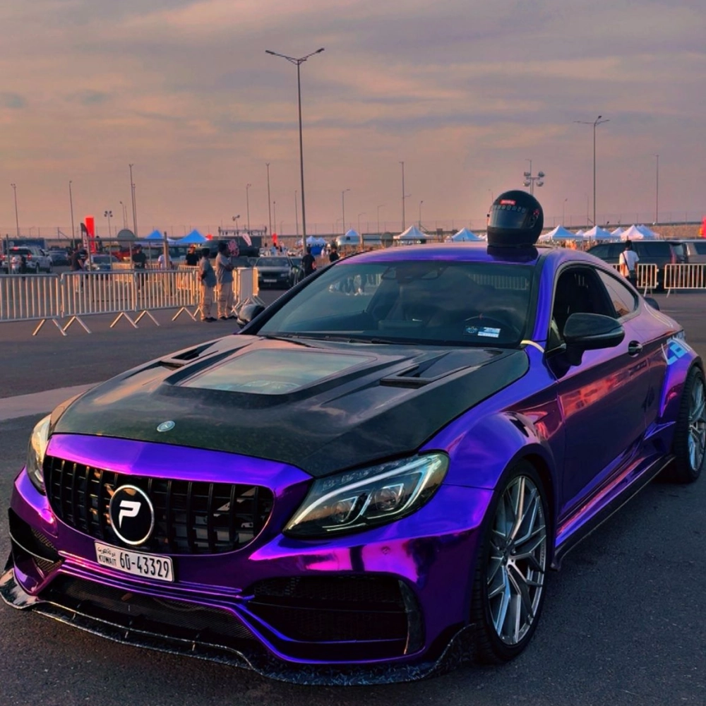 PET Gloss Laser Chrome Purple Car Vinyl Wrap review gnhg 01