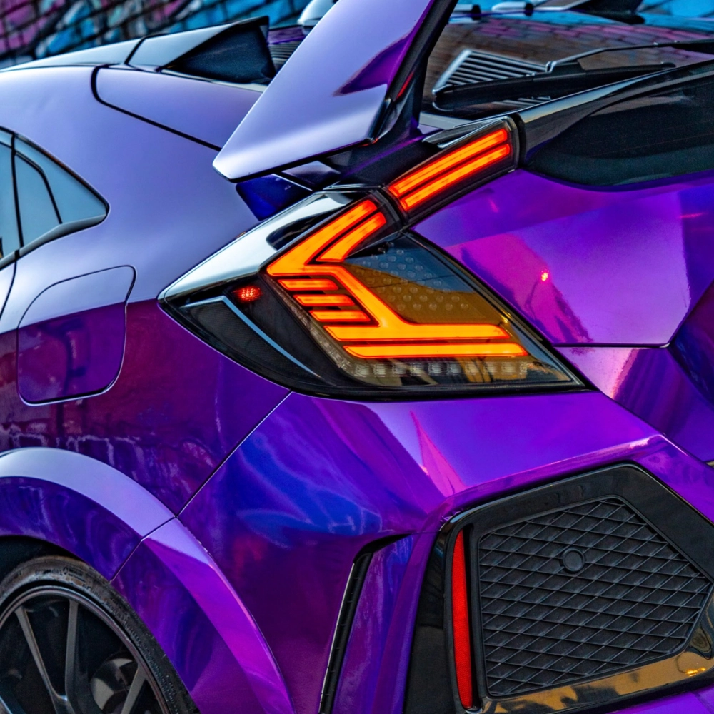 PET Gloss Laser Chrome Purple Car Vinyl Wrap review gnhg 03