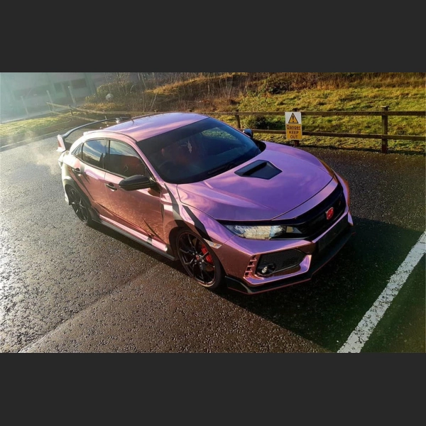 Gloss Rose Gold Mirror Chrome Car Vinyl Wrap review sf
