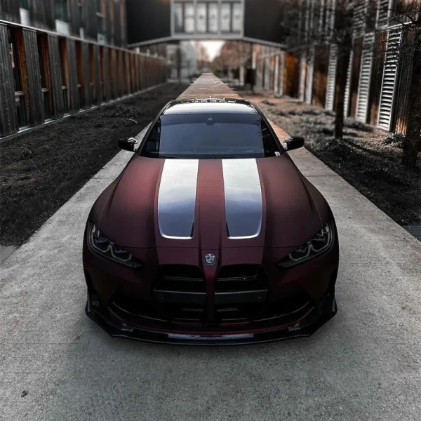 PET Matte Metallic Romance Red Car Vinyl Wrap review grew 02
