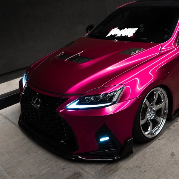 PET Glossy Metallic Rubellite Purple Vinyl Wrap review zhang 02