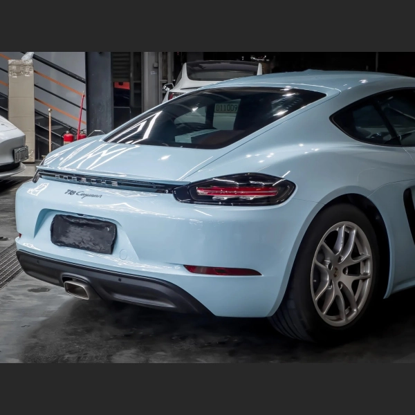 PET Porsche Bentley Gloss Ice Blue Car Vinyl Wrap review gfny 03