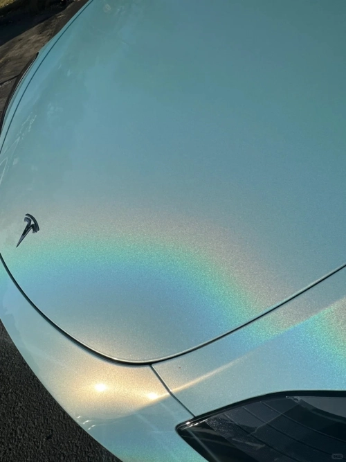 Rainbow Holographic Ocean Blue Car Vinyl Wrap review 