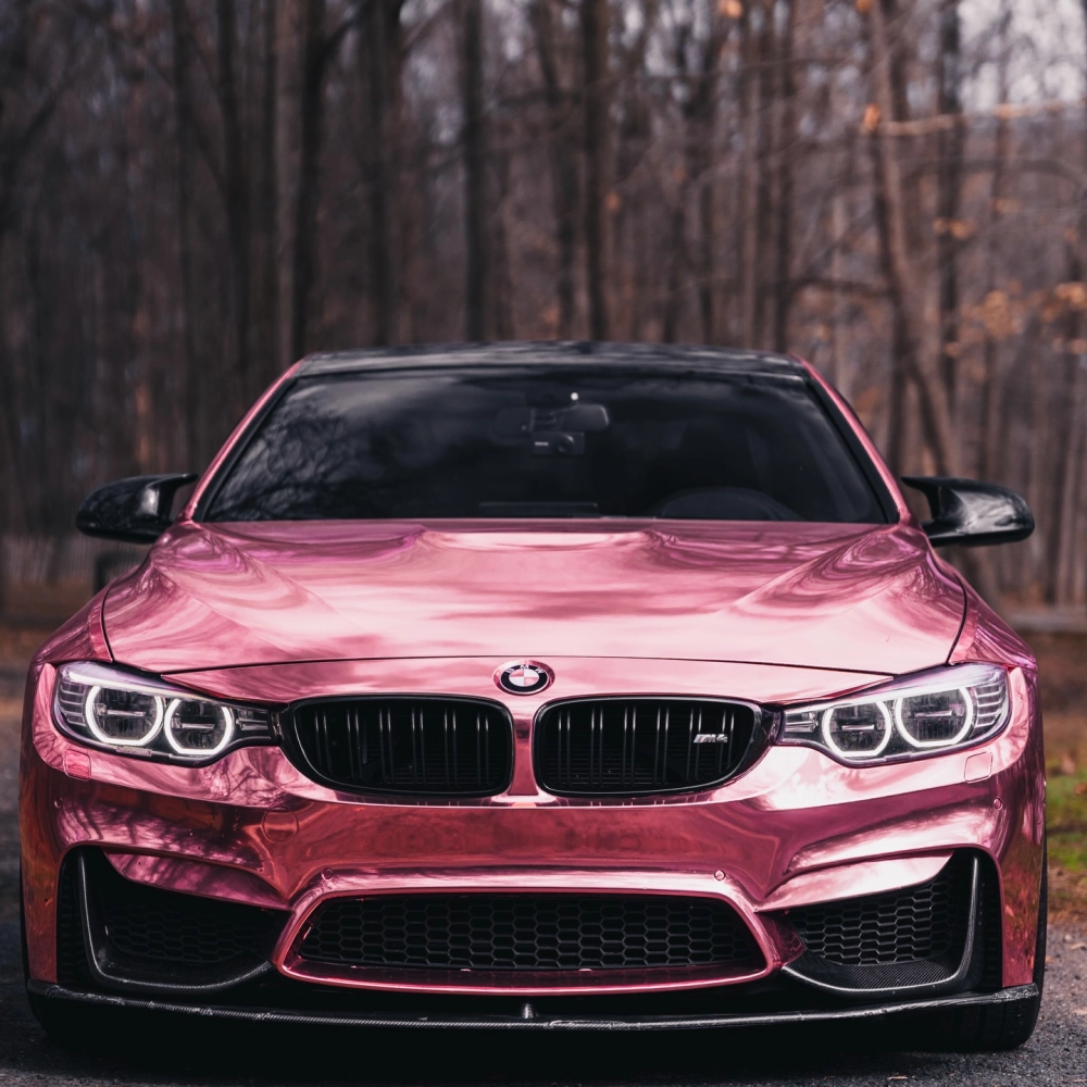 PET Gloss Rose Gold Mirror Chrome Car Vinyl Wrap review fbrre 02