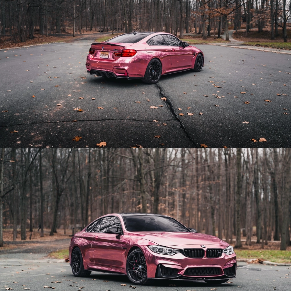 PET Gloss Rose Gold Mirror Chrome Car Vinyl Wrap review fbrre 01