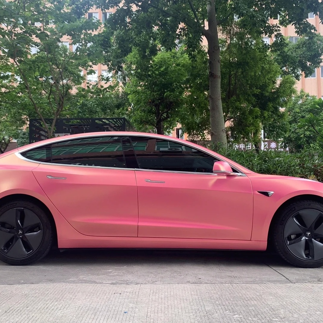 Matte Diamond Gold Pink Car Vinyl Wrap review fgee 00