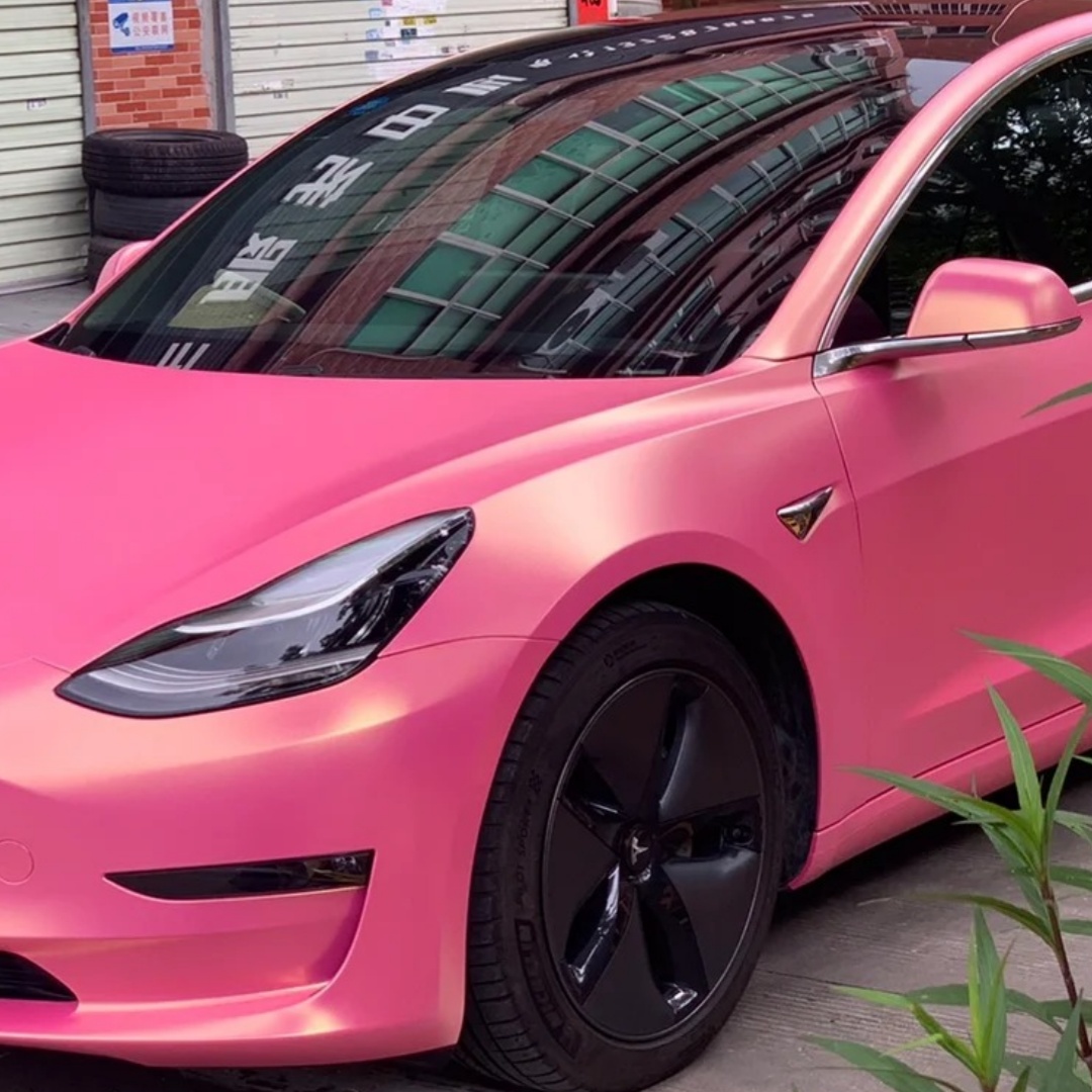 Matte Diamond Gold Pink Car Vinyl Wrap review fgee 02