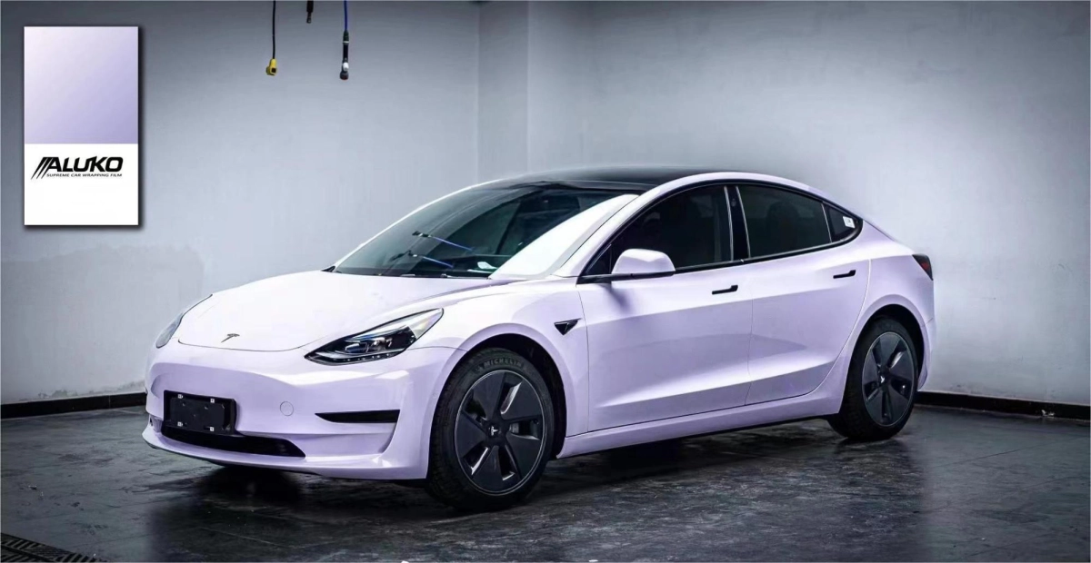 Tesla Model 3 Wrap- Gloss Periwinkle Purple 