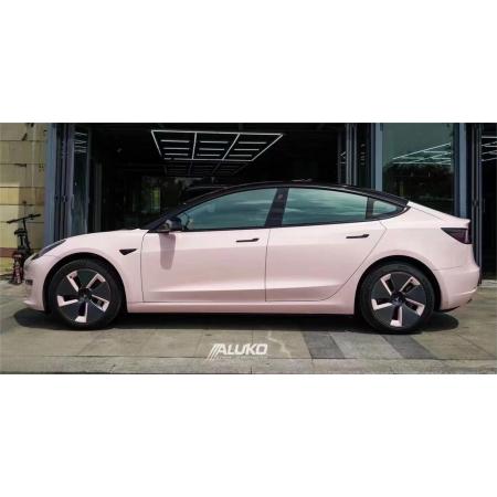 Tesla Model 3 Wrap- Super Gloss Pale Pink 