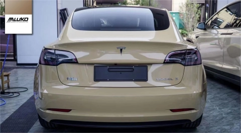 Tesla Model 3 Wrap- Super Gloss Sandstorm