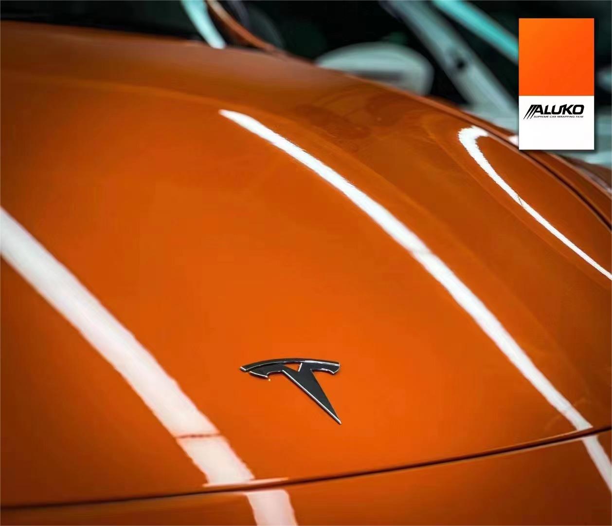 Tesla Model Y Wrap- Super Gloss Orange