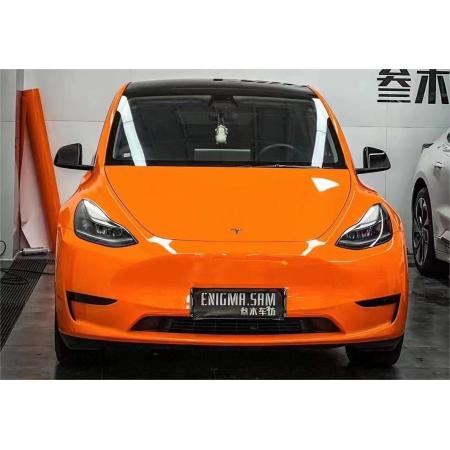 Tesla Model Y Wrap- Super Gloss Orange