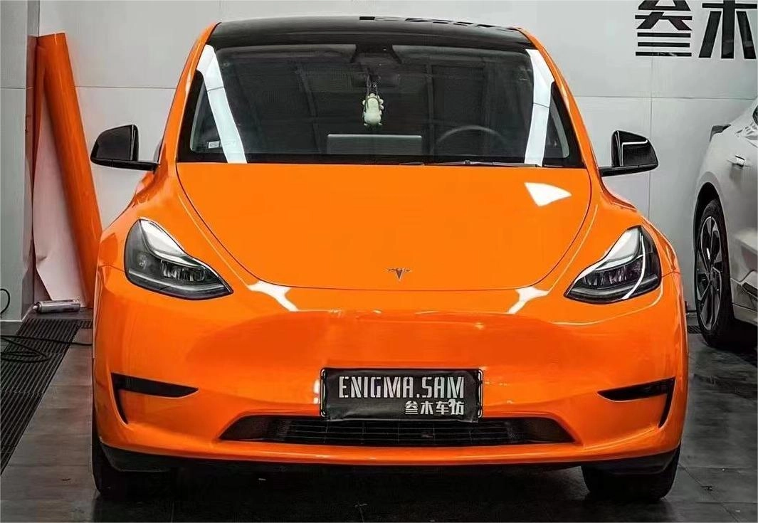 Tesla Model Y Wrap- Super Gloss Orange